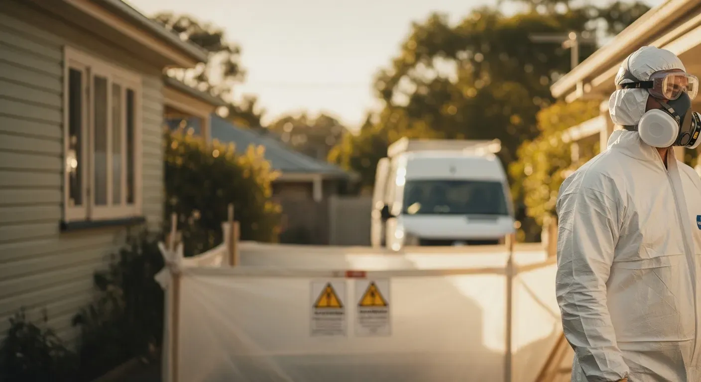 Professional asbestos specialist assessing removal costs in Cairns